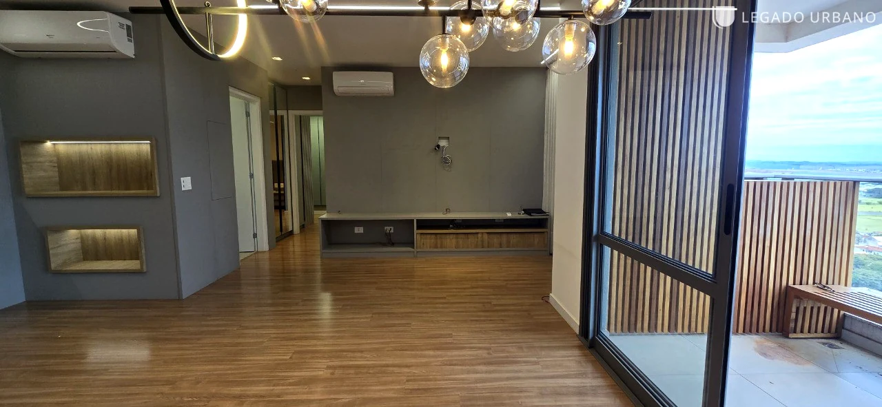 Sala estendida do apartamento 2201 no Misano Residenza